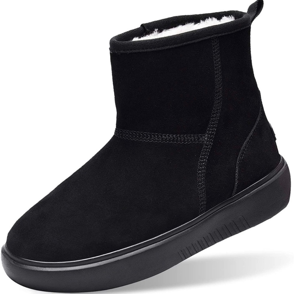 COPY - New Womens Winter Fur Lined Suede Ankle Snow Boots Black​